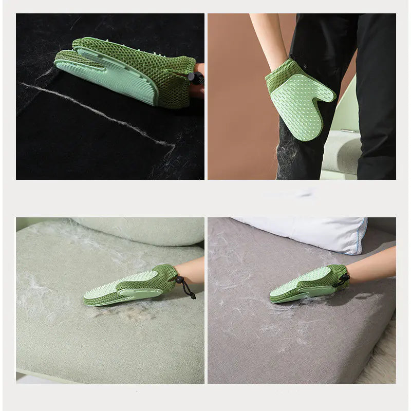 Silicone Massage Gloves and Pet Hair Removal