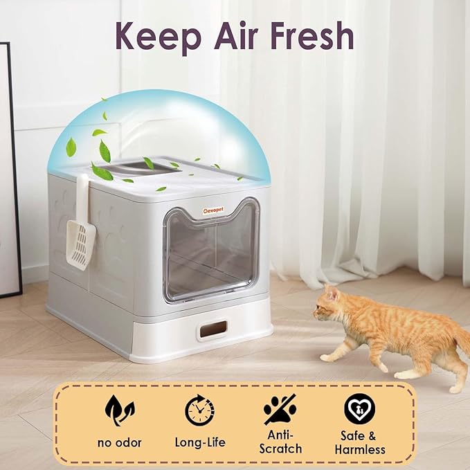 Premium Stainless Steel Foldable Cat Litter Box
