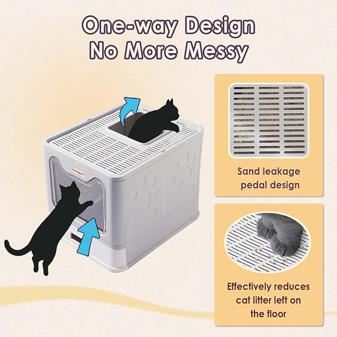 Premium Stainless Steel Foldable Cat Litter Box