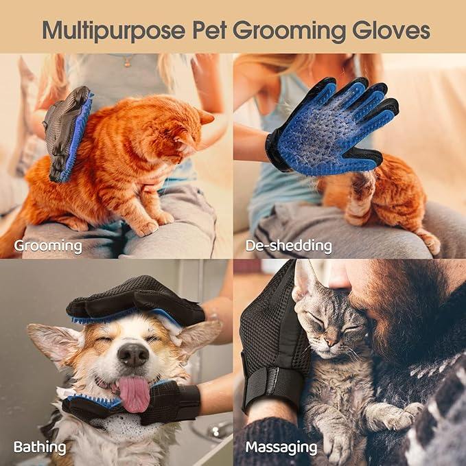 Silicone Massage Gloves and Pet Hair Removal