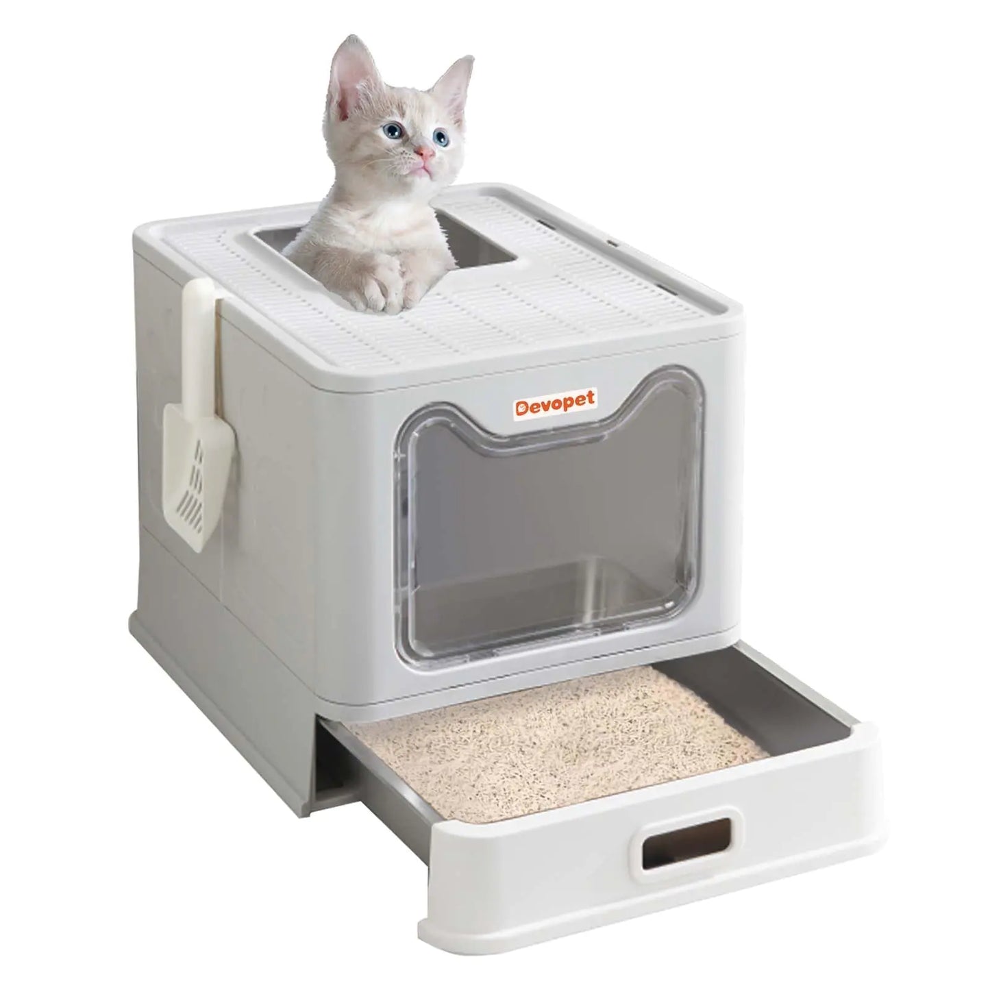 Premium Stainless Steel Foldable Cat Litter Box